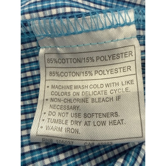 Ariat Pro Series Mens Blue Gingham Long Sleeve Button Down Shirt Small 10013022 - Picture 10 of 12